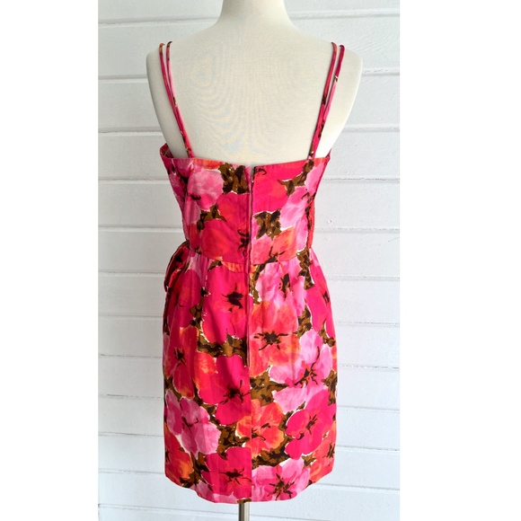 Vintage SUN FASHIONS OF HAWAII Tropical Floral Cocktail Dress - 26" Waist - Picture 6 of 14